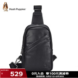 暇步士（Hush Puppies）胸包男头层牛皮腰包简约时尚运动单肩包潮流斜挎包生日礼物