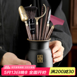 不拙茶道六君子套装功夫茶具配件茶夹子茶勺茶艺摆件茶具配件三件套 3- 禅黑福运德物茶道（6配件）