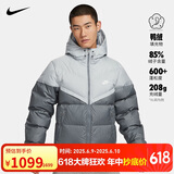 耐克NIKE羽绒服男短款连帽SF WR 650-D FLD外套FB8178-077灰XXL