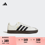 adidas「T头鞋」VL COURT复古休闲板板鞋德训鞋男女阿迪达斯轻运动   汉玉白/黑色/树脂黄   38