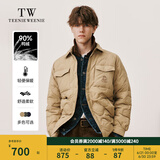 Teenie Weenie Men小熊男装羽绒服冬季衬衫式羽绒服保暖外套外套男 卡其色 XL (180)