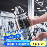 贝瑟斯大容量水杯男健身水壶便携吸管杯成人太空杯旅行喝水桶灰色1500ML