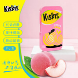 酷滋（Kiskis）无糖薄荷糖 水蜜桃味 21g/盒 清新口气 方便携带 润喉糖 
