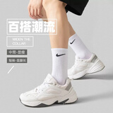 袜子男袜女秋冬季棉袜透气吸汗篮球袜运动袜户外袜跑步袜长筒袜 白色 《精品袋装》 5双 均码 36-44 中筒