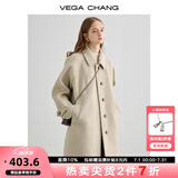 VEGA CHANG毛呢大衣女2024年冬新款大衣小个子高级感赫本风外套 燕麦色 S