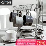 CLITON轻奢咖啡杯碟套装陶瓷杯欧式西式红茶杯早餐杯牛奶杯3色6杯6碟