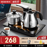 新功（SEKO）全自动上水电热水壶保温电水壶套装智能茶台烧水壶泡茶玻璃煮茶器电茶壶F143 1L F98（37*23）旋转加水（配锅）