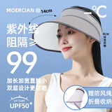 牧尔西防晒帽女遮阳帽户外大帽檐夏季防紫外线可折叠空顶太阳帽子