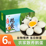 我老家新鲜大鹅蛋 农家自养土鹅蛋 现捡现发 鹅蛋6枚（600g)