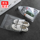 fancyfree旅行PVC透明束口袋套装防水衣物收纳袋鞋子整理包鞋袋分装袋旅游 英文白底5个装