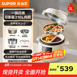 苏泊尔（SUPOR）【国家补贴】鸳鸯电压力锅3L 多功能0涂层钢胆2-4人家用 风冷降压电饭煲电炖锅高压锅SY-30YC3001