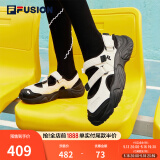 斐乐（FILA）FUSION斐乐玛丽珍凉鞋女鞋新款凉拖魔术贴海螺沙滩鞋 微白/黑-WB 38