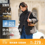 森马羽绒服女短款立领撞色三防保暖通勤外套24冬新款109724113012