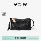 GROTTO个乐黑石包经典大容量植鞣绵羊皮单肩斜挎通勤软包男女款礼物 黑石M（黑标）