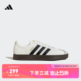 adidas「T头鞋」VL COURT复古休闲板板鞋德训鞋男女阿迪达斯轻运动   汉玉白/黑色/树脂黄   38