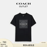 蔻驰（COACH）奥莱男士男装经典标志SQUARE T恤春夏款短袖 黑色 L