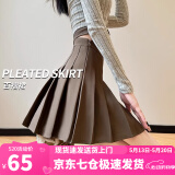 萝美酱百褶裙女夏季短裙jk制服小裙子学院风高腰春秋a字半身裙小个子 卡其常规款（抗皱西装面料） M 【建议95-105斤】