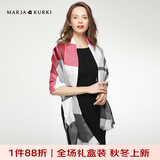 玛丽亚·古琦（MARJA KURKI）羊毛围巾女冬季 礼盒装保暖披肩围巾两用 千鸟格围脖女礼物 白/酒红/灰