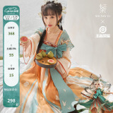 十三余 小豆蔻儿[瑶遇见神鹿-王者荣耀联名款]国风长袖连衣裙女装春夏款 蝴蝶结配饰 现货 M