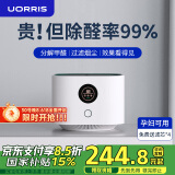 UORRIS德国欧瑞氏空气净化器除甲醛新房家用桌面办公室小型除烟味去醛神器 清新白 【含耗材丨除醛率99%】 实时检测丨主动捕捉丨效果可视化