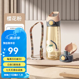 BABLOV吸管杯孕妇水杯大容量ppsu水杯女士杯子带吸管产妇专用食品级材质 樱花粉【一杯双盖】600ml
