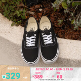 VANS范斯官方 经典款Authentic黑色经典款高街复古帆布鞋 黑色 38