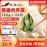 船歌鱼水饺黑猪肉荠菜水饺720g/袋36只 健康早餐夜宵 手工速冻饺子 生鲜速食