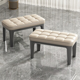 聚林鸟欧式实木梳妆凳轻奢卧室化妆凳床尾凳家用换鞋凳软包方凳公主凳子 【宝马灰】 长凳（70*31.5*27CM）