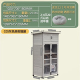 户外实木猫别墅防雨防水可观赏猫舍流浪猫猫窝四季通用猫柜猫咪房 加高浅灰 有储物层【适合2-4只】 顺丰送货上门-包安装