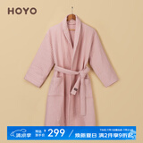 HOYO日本 浴袍五星级酒店浴袍情侣装纯棉柔软吸水浴衣汗蒸服男女通用 樱若 M码 适合身高170-175CM