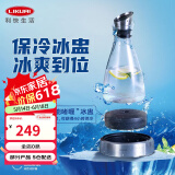 利快 凉水壶大容量水壶家用冷水壶凉水杯饮料果汁茶壶耐热玻璃 透明款带冰盅 1L 1只