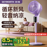 创维（Skyworth）电风扇空气循环扇落地扇智能语音遥控家用大风力轻音台地两用冰岛系列 Q859浅紫色