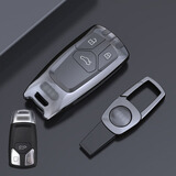 猛速适用奥迪钥匙套2024款A6L Q5L A4L A7L A3 Q7L A3 A8A5车保护壳扣 B款智能-ND皮扣【亮黑色】