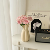 京东鲜花陶瓷花瓶高级感奶油风插花器水养鲜花玫瑰客厅餐桌装饰简约摆件