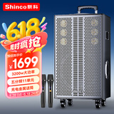 新科天籁19号广场舞户外音响15吋低音拉杆音响音箱式拉杆蓝牙电木吉他贝斯民谣弹唱乐器音箱无线双话筒