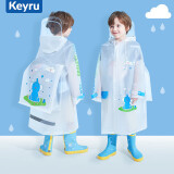 KEYRU儿童雨衣小学生幼儿园带书包位全身防水加长男童女童雨衣雨披