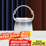 国玥景德镇碗碟套装轻奢骨瓷碗盘组合金边陶瓷碗具菜盘家用单个餐具 渐变灰花篮