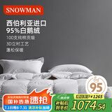 斯诺曼100支贡缎进口95%白鹅绒羽绒春秋被芯空调被子2.0*2.3m充510g白色
