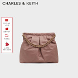 CHARLES&KEITH子母链条大容量流浪包托特包单肩斜挎包女包生日礼CK2-40671449 CK2-40671539Mauve紫红色 L