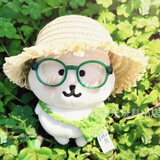 自嘲熊娃衣13cm装饰围兜眼镜套装超萌可爱10cm番茄娃衣口水巾套装 卷边帽+四叶草挎包+绿色眼镜 10-13cm自嘲熊适用娃衣【不含玩偶】