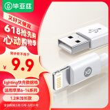 毕亚兹适用于苹果数据线iPhone14ProMax/13/12/XR/Xs/11手机充电线平板ipad充电器线USB车载快充线1.2米