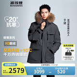 波司登反季冬季极寒羽绒服鹅绒于适同款男女情侣款短款大毛领外套