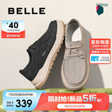 百丽轻薄透气布鞋男鞋2025新款夏一脚蹬休闲爸爸鞋A1904BM5 黑色 41
