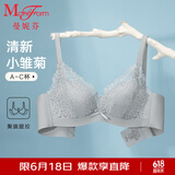 曼妮芬【调整型文胸】性感聚拢内衣女无钢圈聚拢文胸 073 薄荷绿小雏菊 80B （轻盈中模杯）
