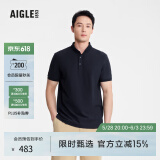 AIGLE艾高短袖POLOT恤春夏DFT速干吸湿排汗户外运动休闲男士 深海军蓝 BC433 L