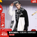 闪电潮牌（GENANX）【冬季】棉服男两面穿棉衣帅气潮流格纹冬装外套衣多穿易穿搭 黑色 L