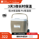 牧高笛（MOBIGARDEN） 极冰保温箱 户外露营野餐便携车载冷藏箱大容量手提保温箱 拖轮款/暖沙色36L