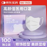 劲度（JINDU）医用外科口罩夏季薄款透气一次性独立包装防过敏防晒蝶形成人男女