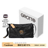 GROTTO个乐黑石包经典大容量植鞣绵羊皮单肩斜挎通勤软包男女款520礼物 黑石M（金标）
