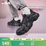 FILA 斐乐猫爪鞋4代女鞋老爹鞋情侣运动鞋复古时尚休闲鞋网面透气 【男款】黑-BK 42